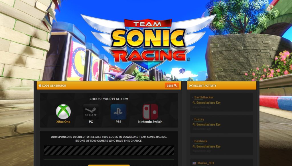 Sonic racing games play now